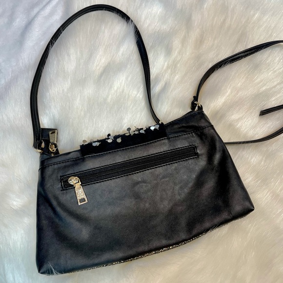 Fiorelli black and gold, small, crossbody bag with gold sequins and coin purse - Picture 2 of 8